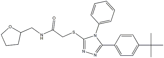 2-{[5-(4-tert-butylphenyl)-4-phenyl-4H-1,2,4-triazol-3-yl]sulfanyl}-N-(tetrahydro-2-furanylmethyl)acetamide Struktur