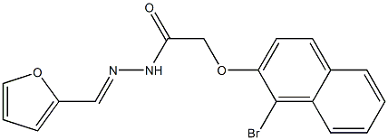 2-[(1-bromo-2-naphthyl)oxy]-N'-(2-furylmethylene)acetohydrazide Struktur