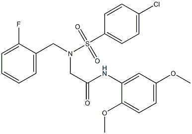 2-[[(4-chlorophenyl)sulfonyl](2-fluorobenzyl)amino]-N-(2,5-dimethoxyphenyl)acetamide Struktur