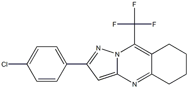 2-(4-chlorophenyl)-9-(trifluoromethyl)-5,6,7,8-tetrahydropyrazolo[5,1-b]quinazoline Struktur