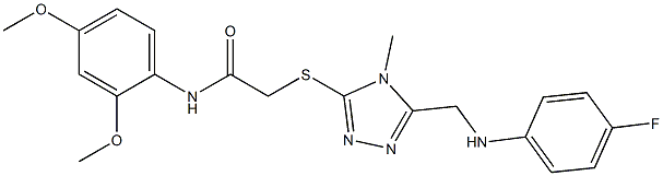 N-(2,4-dimethoxyphenyl)-2-({5-[(4-fluoroanilino)methyl]-4-methyl-4H-1,2,4-triazol-3-yl}sulfanyl)acetamide Struktur