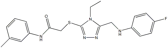 2-({4-ethyl-5-[(4-fluoroanilino)methyl]-4H-1,2,4-triazol-3-yl}sulfanyl)-N-(3-methylphenyl)acetamide Struktur