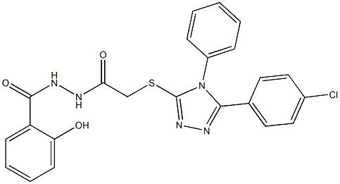 N'-({[5-(4-chlorophenyl)-4-phenyl-4H-1,2,4-triazol-3-yl]sulfanyl}acetyl)-2-hydroxybenzohydrazide Struktur