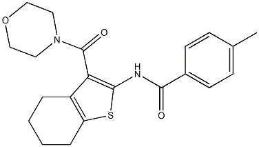 4-methyl-N-[3-(4-morpholinylcarbonyl)-4,5,6,7-tetrahydro-1-benzothien-2-yl]benzamide Struktur