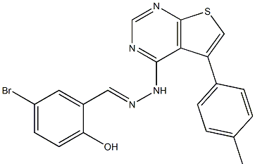 5-bromo-2-hydroxybenzaldehyde [5-(4-methylphenyl)thieno[2,3-d]pyrimidin-4-yl]hydrazone Struktur