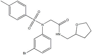 2-{3-bromo[(4-methylphenyl)sulfonyl]anilino}-N-(tetrahydro-2-furanylmethyl)acetamide Struktur