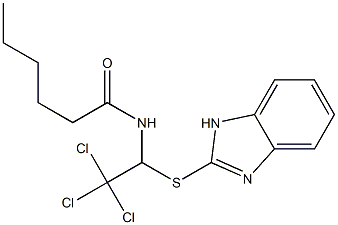 N-[1-(1H-benzimidazol-2-ylsulfanyl)-2,2,2-trichloroethyl]hexanamide Struktur