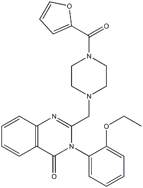 3-(2-ethoxyphenyl)-2-{[4-(2-furoyl)-1-piperazinyl]methyl}-4(3H)-quinazolinone Struktur