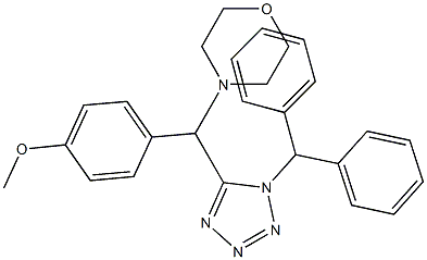 4-[(1-benzhydryl-1H-tetraazol-5-yl)(4-methoxyphenyl)methyl]morpholine Struktur