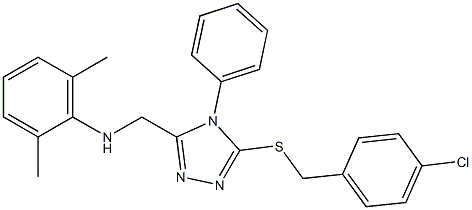 N-({5-[(4-chlorobenzyl)sulfanyl]-4-phenyl-4H-1,2,4-triazol-3-yl}methyl)-N-(2,6-dimethylphenyl)amine Struktur