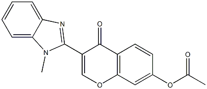 3-(1-methyl-1H-benzimidazol-2-yl)-4-oxo-4H-chromen-7-yl acetate Struktur