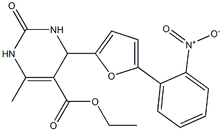 ethyl 4-(5-{2-nitrophenyl}-2-furyl)-6-methyl-2-oxo-1,2,3,4-tetrahydro-5-pyrimidinecarboxylate Struktur