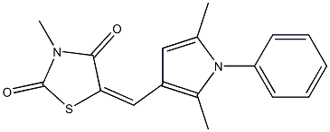 5-[(2,5-dimethyl-1-phenyl-1H-pyrrol-3-yl)methylene]-3-methyl-1,3-thiazolidine-2,4-dione Struktur