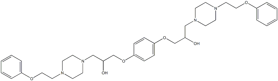 1-(4-{2-hydroxy-3-[4-(2-phenoxyethyl)-1-piperazinyl]propoxy}phenoxy)-3-[4-(2-phenoxyethyl)-1-piperazinyl]-2-propanol Struktur