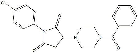 3-(4-benzoyl-1-piperazinyl)-1-(4-chlorophenyl)-2,5-pyrrolidinedione Struktur