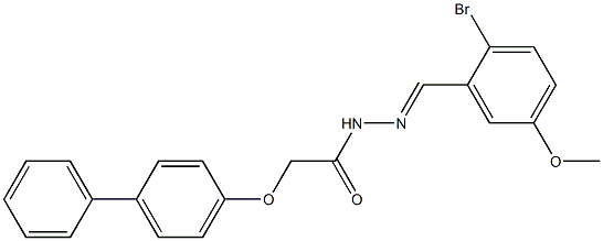 2-([1,1'-biphenyl]-4-yloxy)-N'-(2-bromo-5-methoxybenzylidene)acetohydrazide Struktur