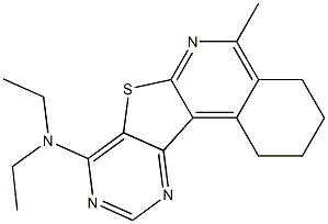 N,N-diethyl-5-methyl-1,2,3,4-tetrahydropyrimido[4',5':4,5]thieno[2,3-c]isoquinolin-8-amine Struktur