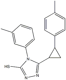 4-(3-methylphenyl)-5-[2-(4-methylphenyl)cyclopropyl]-4H-1,2,4-triazol-3-yl hydrosulfide Struktur