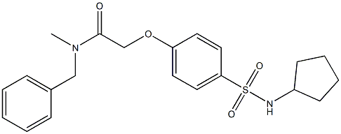 N-benzyl-2-{4-[(cyclopentylamino)sulfonyl]phenoxy}-N-methylacetamide Struktur