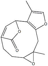 3,8-dimethyl-5,9,15-trioxatetracyclo[11.2.1.0~2,6~.0~8,10~]hexadeca-2(6),3,13(16)-trien-14-one Struktur