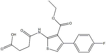 4-{[3-(ethoxycarbonyl)-4-(4-fluorophenyl)-2-thienyl]amino}-4-oxobutanoic acid Struktur