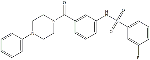 3-fluoro-N-{3-[(4-phenyl-1-piperazinyl)carbonyl]phenyl}benzenesulfonamide Struktur