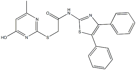 N-(4,5-diphenyl-1,3-thiazol-2-yl)-2-[(4-hydroxy-6-methyl-2-pyrimidinyl)sulfanyl]acetamide Struktur