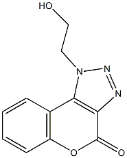 1-(2-hydroxyethyl)chromeno[3,4-d][1,2,3]triazol-4(1H)-one Struktur