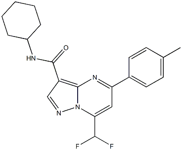 N-cyclohexyl-7-(difluoromethyl)-5-(4-methylphenyl)pyrazolo[1,5-a]pyrimidine-3-carboxamide Struktur