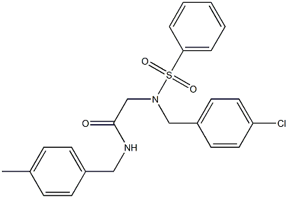 2-[(4-chlorobenzyl)(phenylsulfonyl)amino]-N-(4-methylbenzyl)acetamide Struktur