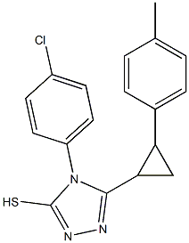 4-(4-chlorophenyl)-5-[2-(4-methylphenyl)cyclopropyl]-4H-1,2,4-triazol-3-yl hydrosulfide Struktur