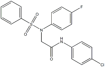 N-(4-chlorophenyl)-2-[(4-fluorophenyl)(phenylsulfonyl)amino]acetamide Struktur