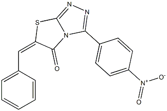 6-benzylidene-3-{4-nitrophenyl}[1,3]thiazolo[2,3-c][1,2,4]triazol-5(6H)-one Struktur