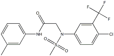 2-[4-chloro(methylsulfonyl)-3-(trifluoromethyl)anilino]-N-(3-methylphenyl)acetamide Struktur