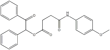 2-oxo-1,2-diphenylethyl 4-(4-methoxyanilino)-4-oxobutanoate Struktur