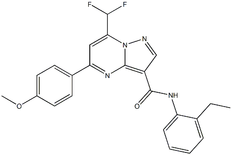 7-(difluoromethyl)-N-(2-ethylphenyl)-5-(4-methoxyphenyl)pyrazolo[1,5-a]pyrimidine-3-carboxamide Struktur