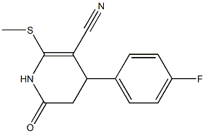 4-(4-fluorophenyl)-2-(methylsulfanyl)-6-oxo-1,4,5,6-tetrahydro-3-pyridinecarbonitrile Struktur