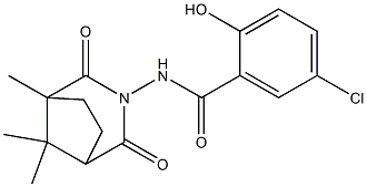 5-chloro-2-hydroxy-N-(1,8,8-trimethyl-2,4-dioxo-3-azabicyclo[3.2.1]oct-3-yl)benzamide Struktur