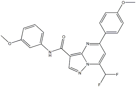 7-(difluoromethyl)-N-(3-methoxyphenyl)-5-(4-methoxyphenyl)pyrazolo[1,5-a]pyrimidine-3-carboxamide Struktur