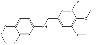 N-(3-bromo-4-ethoxy-5-methoxybenzyl)-N-(2,3-dihydro-1,4-benzodioxin-6-yl)amine Struktur