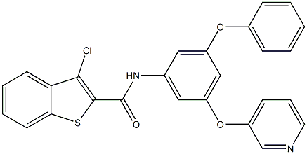 3-chloro-N-[3-phenoxy-5-(3-pyridinyloxy)phenyl]-1-benzothiophene-2-carboxamide Struktur