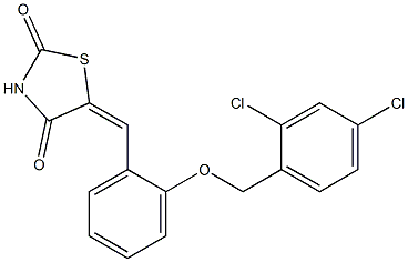 5-{2-[(2,4-dichlorobenzyl)oxy]benzylidene}-1,3-thiazolidine-2,4-dione Struktur