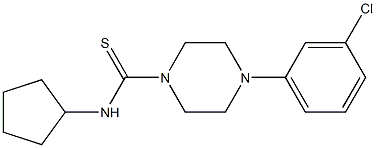 4-(3-chlorophenyl)-N-cyclopentyl-1-piperazinecarbothioamide Struktur