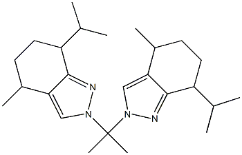 7-isopropyl-2-[1-(7-isopropyl-4-methyl-4,5,6,7-tetrahydro-2H-indazol-2-yl)-1-methylethyl]-4-methyl-4,5,6,7-tetrahydro-2H-indazole Struktur