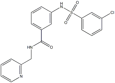 3-{[(3-chlorophenyl)sulfonyl]amino}-N-(2-pyridinylmethyl)benzamide Struktur