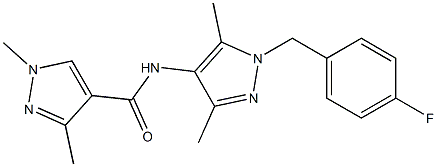 N-[1-(4-fluorobenzyl)-3,5-dimethyl-1H-pyrazol-4-yl]-1,3-dimethyl-1H-pyrazole-4-carboxamide Struktur