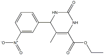 ethyl 6-{3-nitrophenyl}-5-methyl-2-oxo-1,2,3,6-tetrahydropyrimidine-4-carboxylate Struktur