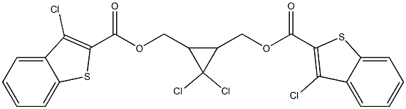 [2,2-dichloro-3-({[(3-chloro-1-benzothien-2-yl)carbonyl]oxy}methyl)cyclopropyl]methyl 3-chloro-1-benzothiophene-2-carboxylate Struktur