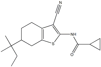 N-[3-cyano-6-(tert-pentyl)-4,5,6,7-tetrahydro-1-benzothiophen-2-yl]cyclopropanecarboxamide Structure