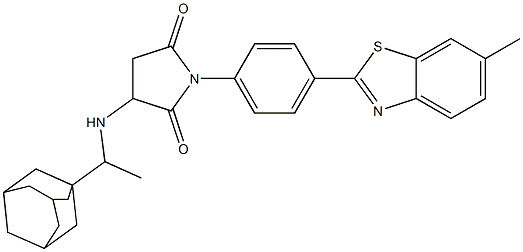 3-{[1-(1-adamantyl)ethyl]amino}-1-[4-(6-methyl-1,3-benzothiazol-2-yl)phenyl]-2,5-pyrrolidinedione Struktur